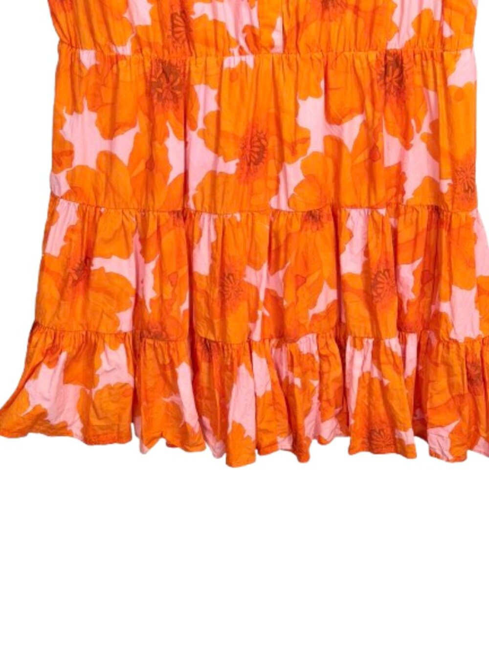 Anthropologie Hutch Short-Sleeve Mini Shirt Dress Orange Floral Sz 2X Worn Once - Picture 7 of 11